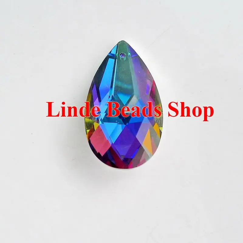 

Wholesale Top Quality 38mm 8721 crystal almond/pear pendant beads multi metallic blue plated color with silver back 12pcs/lot