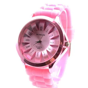 Женские Аналоговые кварцевые часы с резиновым циферблатом, красные наручные часы унисекс, 1 шт., 2014