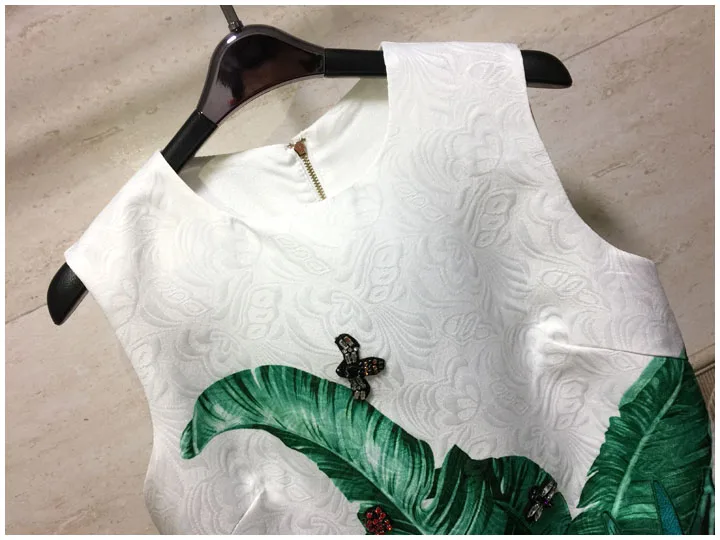 Женское платье с блестками зеленое трехмерным алмазным принтом в виде банановых