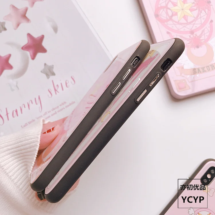 Для samsung S10 Plus S10E Sakura Card Captor закаленное стекло мультфильм аниме силиконовый чехол для samsung galaxy S9/S8 Plus Note 8 9