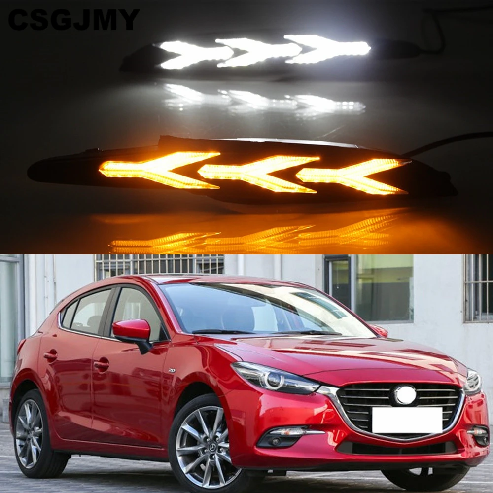CSGJMY 2 шт. DRL Светодиодный дневной светильник 12V ABS светодиодные противотуманные