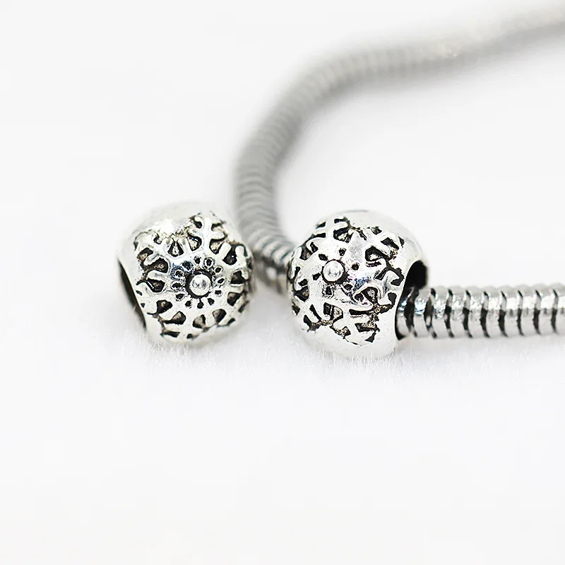 Сплав Снежинка перфорация бусины браслет из бисера 5 мм бусинки с большими