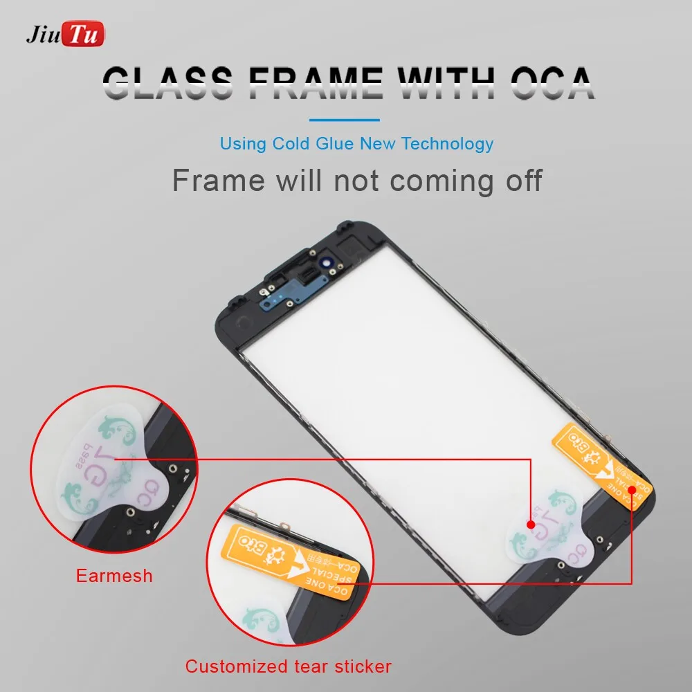 OEM холодный пресс 3 в 1 стекло с рамкой+ OCA части для iPhone 8P 8G 7P 7G 6SP 6S 6P 6G 5S 5C 5 ЖК-экран ремонт 15 шт