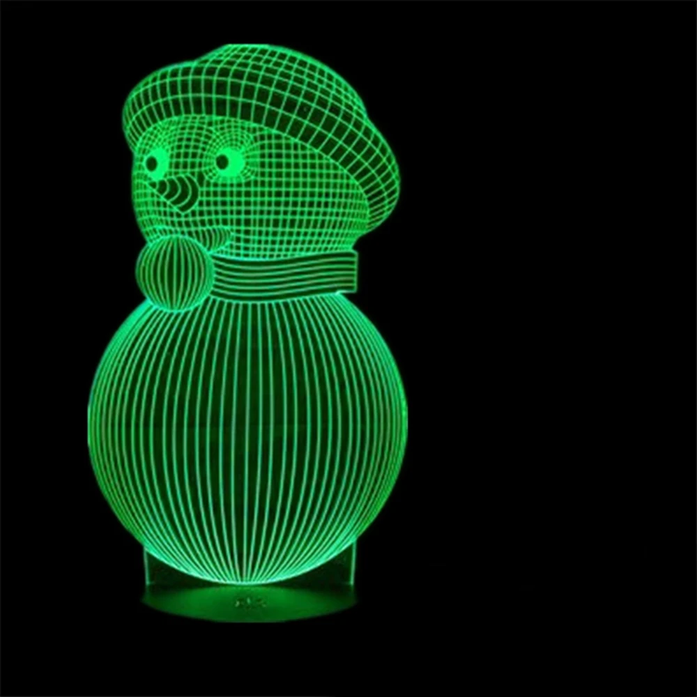 Рождественский Снеговик 3D голограма USB сенсорный креативный Настольный