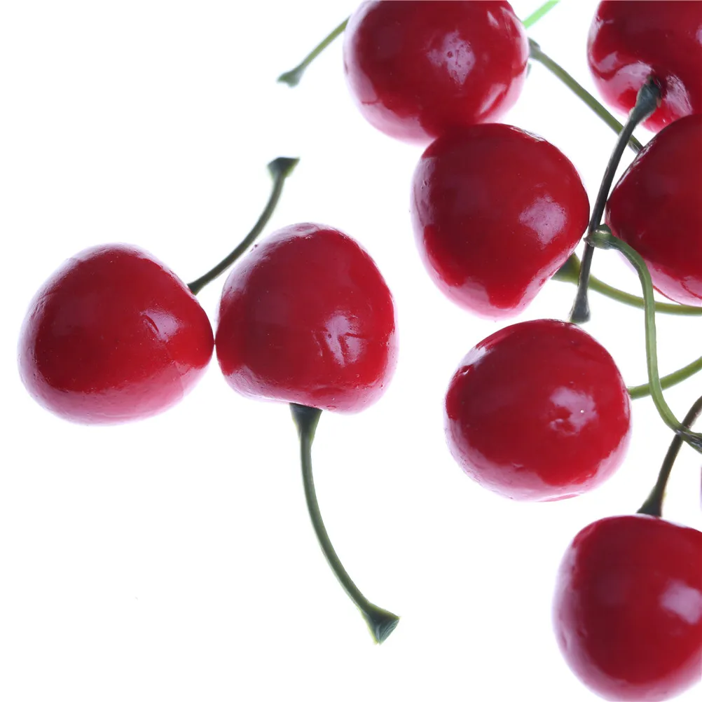 20Pcs/lot 2.5cm Mini Fake Plastic Fruit Small Berries Artificial Flower Red Cherry For Kids Funny Kitchen Toys Whosesale | Игрушки и
