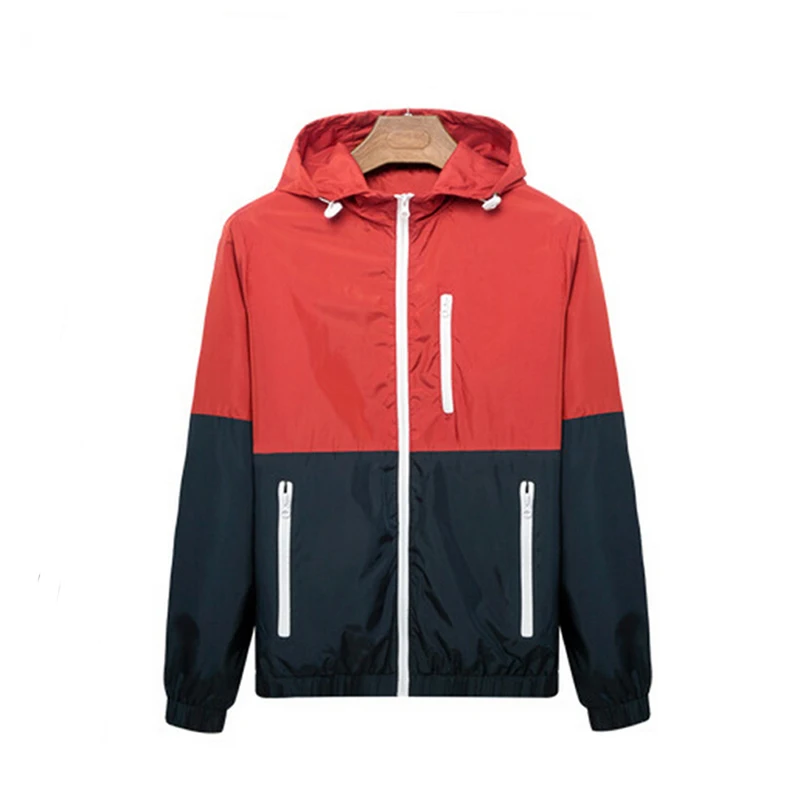 Xizilang Mens Spring Running Thin Jacket Waterproof Windbreaker Light Weight Windproof Outdoor Sports with Front-Zip | Спорт и