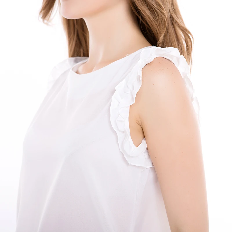 S-XXL New 2015 Women's O Neck Lotus Leaf Pullover Lace Bow Chiffon Shirt Tops Summer Blouse Plus Size Female Blouses |