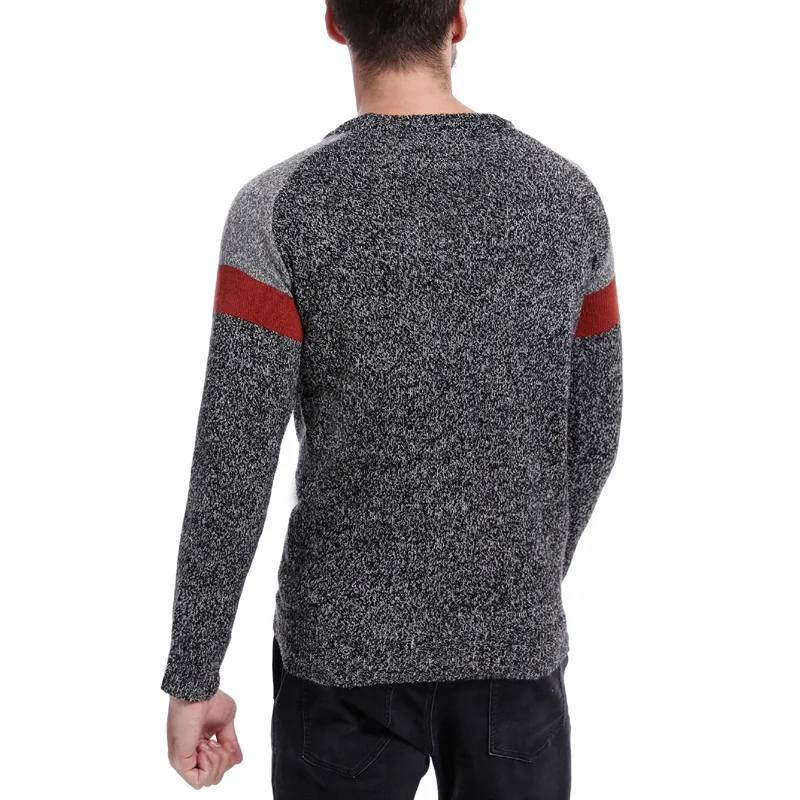 Модный мужской свитер с круглым вырезом осенне зимний вязаный рукавом реглан