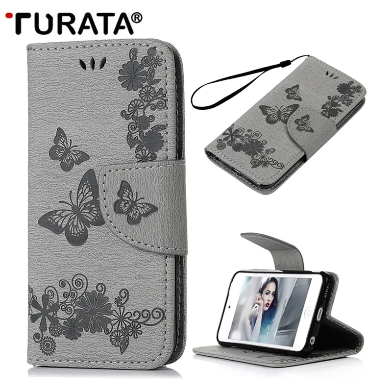 Модные 3D Тиснение кожаный чехол для Ipod Touch 5/6 защитные слотов карт телефона Флип