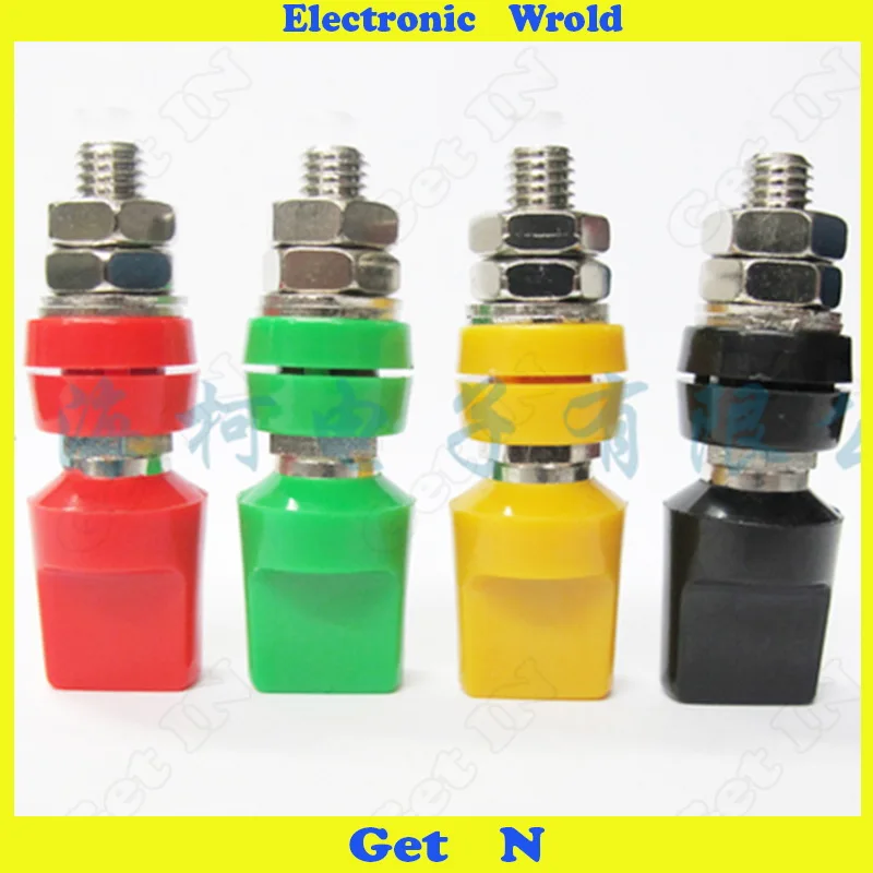 

10pcs M8*60 Terminal Blocks 8MM Pure Copper connector 60A 4MM Banana Connector H-4014 Ground Socket hole:12mm