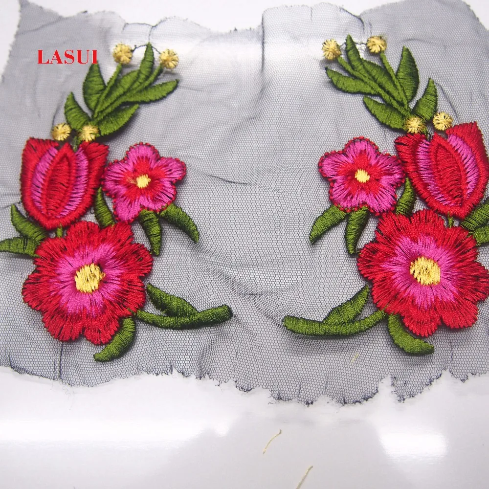 LASUI 2 шт. = 1 лот Топ новинок 8*14 см 1pcsColored хлопок Цветочная вышивка кружева