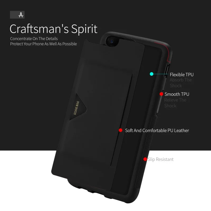 Dux DUCIS для OnePlus 5 Чехол pocard серии Слот карты из искусственной кожи ТПУ задняя крышка