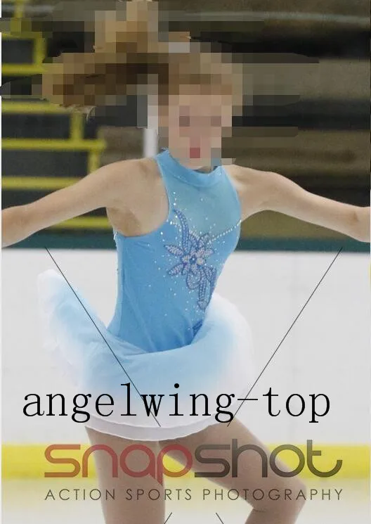 Синие платья для катания на коньках новинка 2017 года детское платье льду костюм