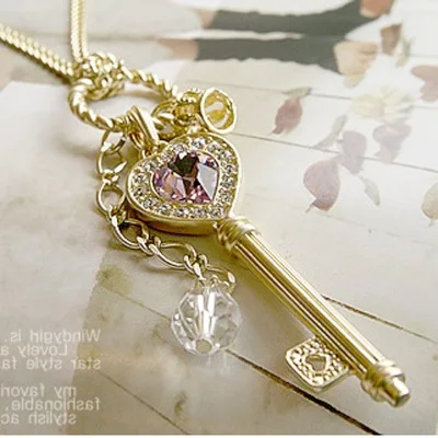 Llave Venta Ретро мэр воротник Нуэво cristal clave Cadena для женщин regalo calidad|Ожерелья с