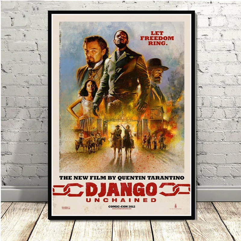 Quentin Tarantino Django незамкнутый классический постер фильмов в стиле винтаж и принты