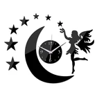 Светодиодные акриловые настенные часы, модные зеркальные наклейки с Луной, современные часы для домашнего декора, бесплатная доставка, 2015