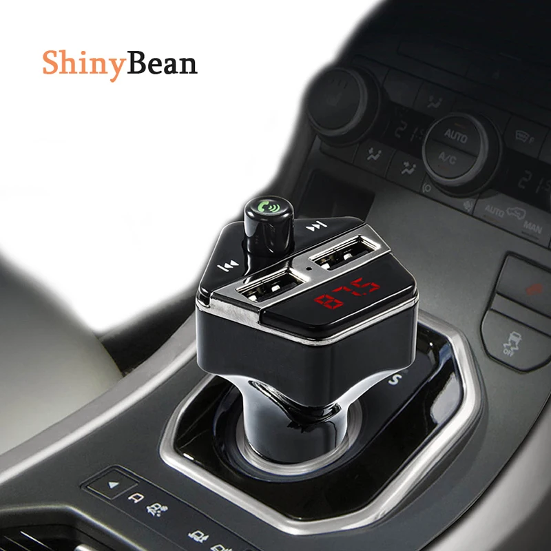 Передатчик FM Bluetooth Handsfree автомобильный комплект Автомобильный mp3 плеер Transmisor FM модулятор двойной USB порт 2.1A+ 1A быстрое зарядное устройство выход