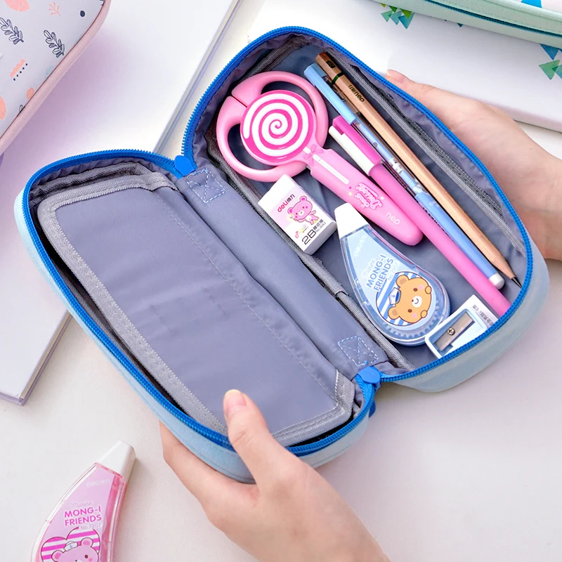 Kawaii лес история PU Холст школьный пенал милая сумка для ручки косметичка