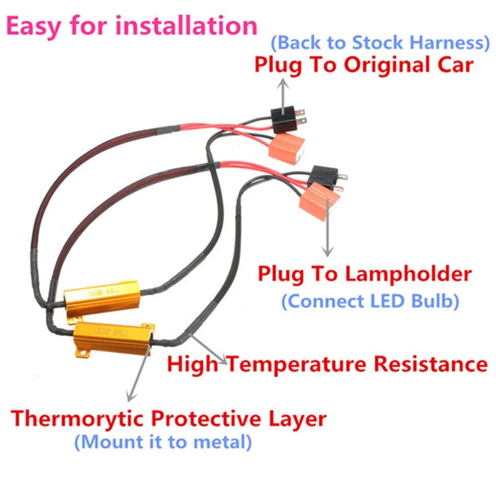 H7 фар нагрузочный резистор светодиодный Кан-бас туман лампы ошибка декодера