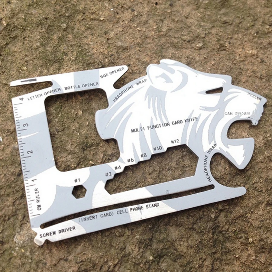 

5pcs EDC camping Outdoor Stainless 18 tools in 1 multi-tool pocket card tool Opener ruler screwdriver wrench for climbing FW084