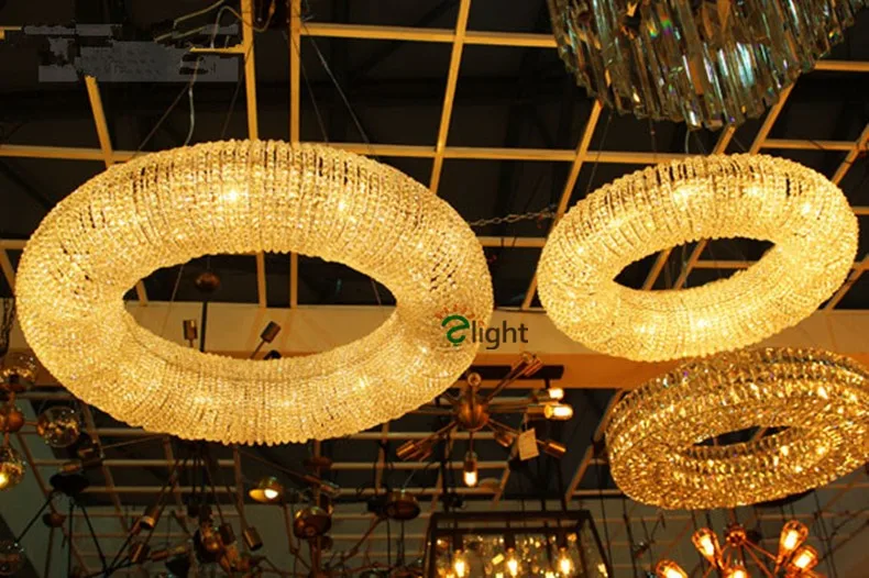 Американский RH Crystal Lustre De Cristal светодиодный круглый подвесной светильник K9 кристалл Лофт Ресторан минимализм шнур подвесной светильник