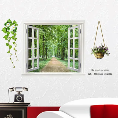 Горячая Распродажа креативная 3D настенная наклейка на стену зеленое дерево