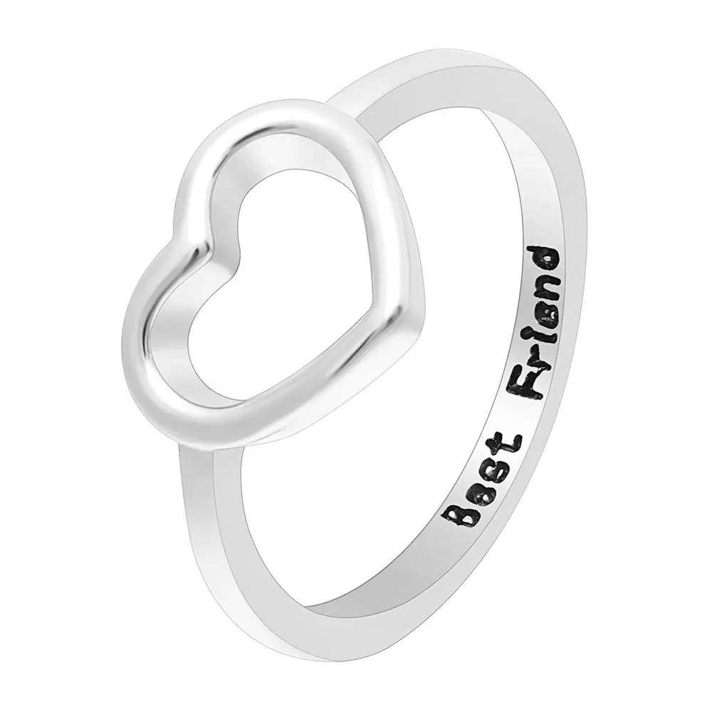 Женское кольцо в форме сердца серебряное обручальное простой стиль | Украшения и