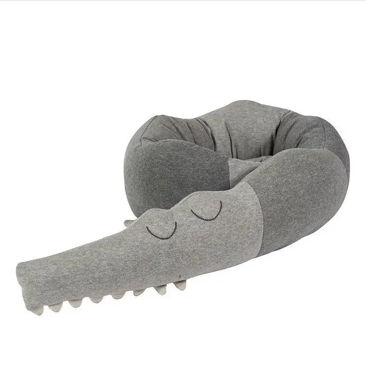 

child crocodile pillow rainbow crocodile comfort pillow baby pen children's room decorative toys crib bedding set baby room
