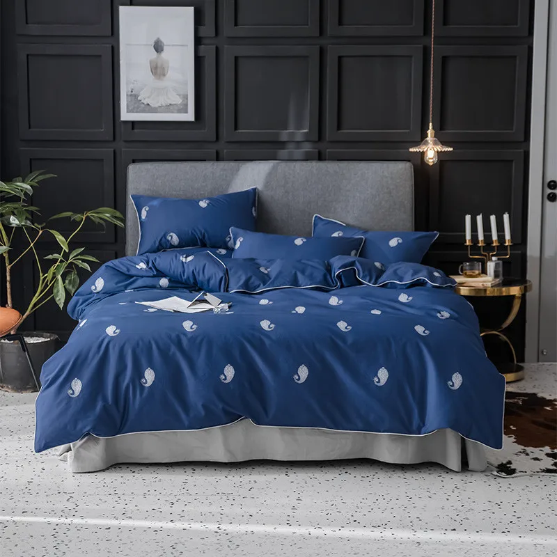 

New 2019 Light Luxury 100% Cotton Exclusive Bedding Sets Mermaid Twin Queen King Size Include Duvet Cover+Bed Sheet+Pillowcases