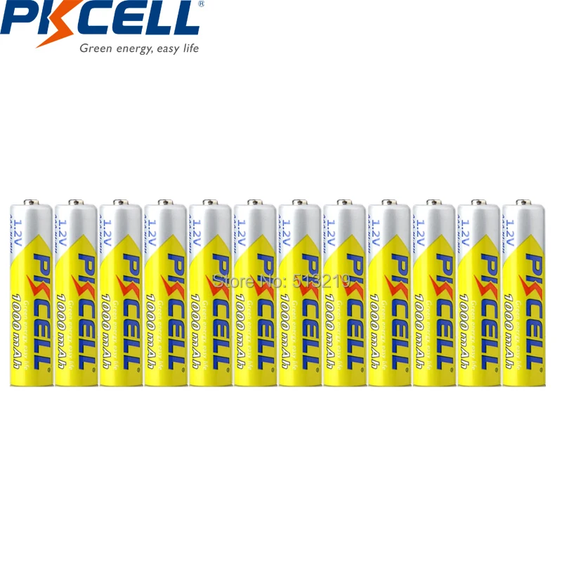 

12PCS PKCELL NIMH Battery AAA 1000mah 1.2v 3A Rechargeable Battery NI-MH Batteries 1000 Circle For flashlight camera toys