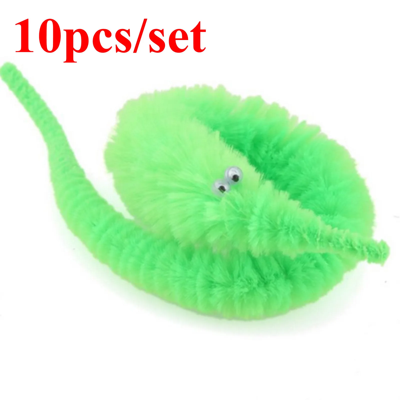 Небесно-голубой 10/6/1 pcs Funny Toys Magic Trick Twisty Fuzzy Worm Kids Cartoon Animals Toys Bile Pussy Mr Fuzzy Street Dolls Blister Card - Цвет: Небесно-голубой
