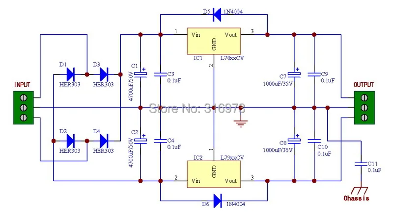+/-5 в плата модуля регулятора положительного/отрицательного напряжения на основе