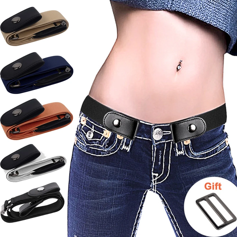 

YIBER Buckle-free Elastic Belt Stretchy No Buckle Waist Belt for Jean Pants Dress Adjustable Invisible for Boys Girls Women Men