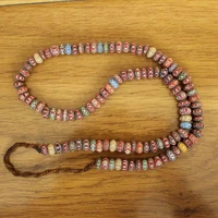 bd175 nepal handmade acient colorful rainbow glass beads strand 5mm9mm tibet colorful glass beaded necklace