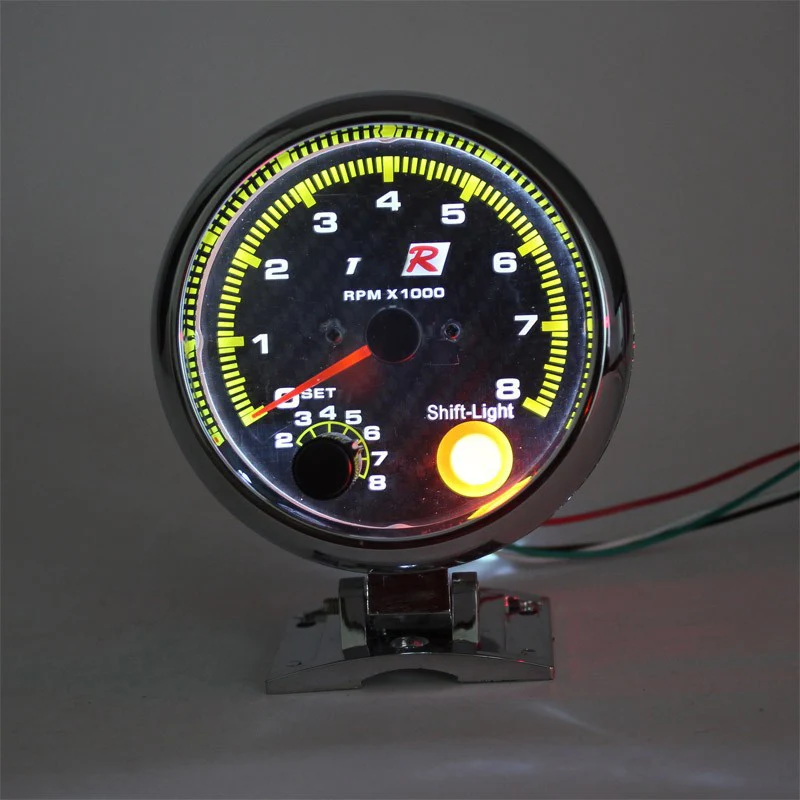 Free Shipping Tachometer 3.75 inch Carbon Fibre 0-8000 RPM Auto Gauge Car meter | Автомобили и мотоциклы