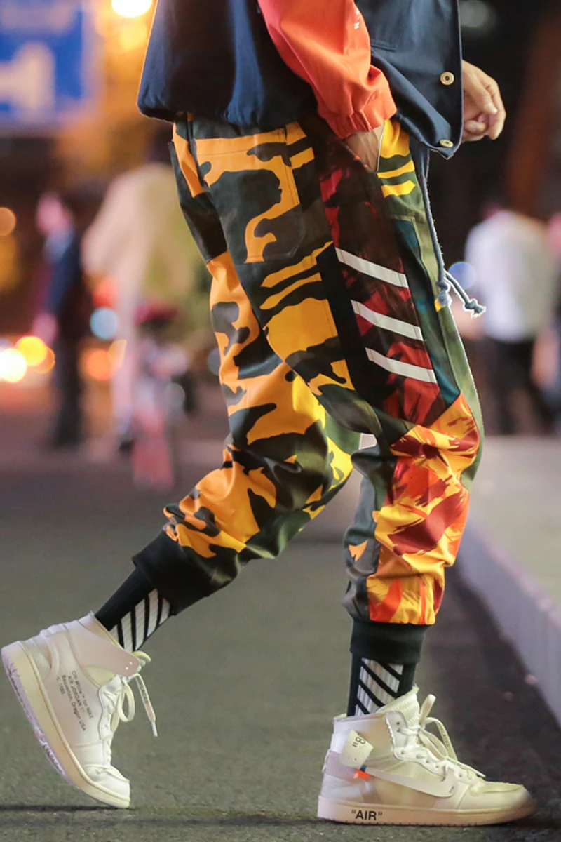 

Mens Fashion Splice joggers pants camouflage pants Cargo pants Men Camo Pants Mens Trousers