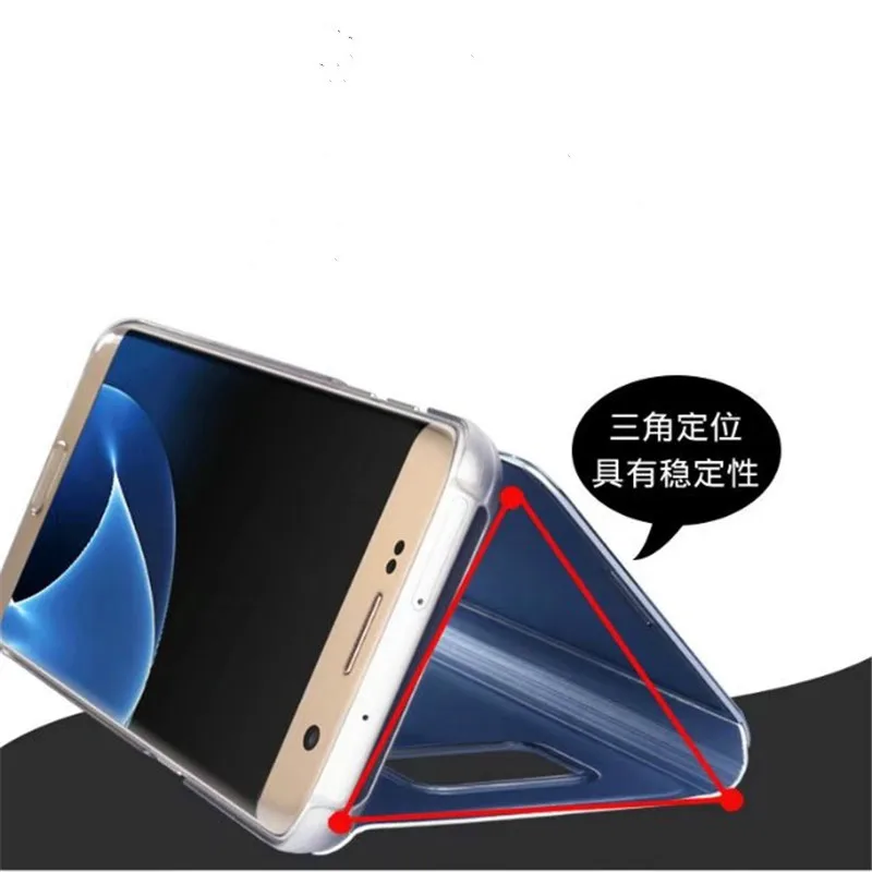Умный зеркальный прозрачный чехол подставка для Samsung Galaxy S6 Крышка Edge Plus Модный s7