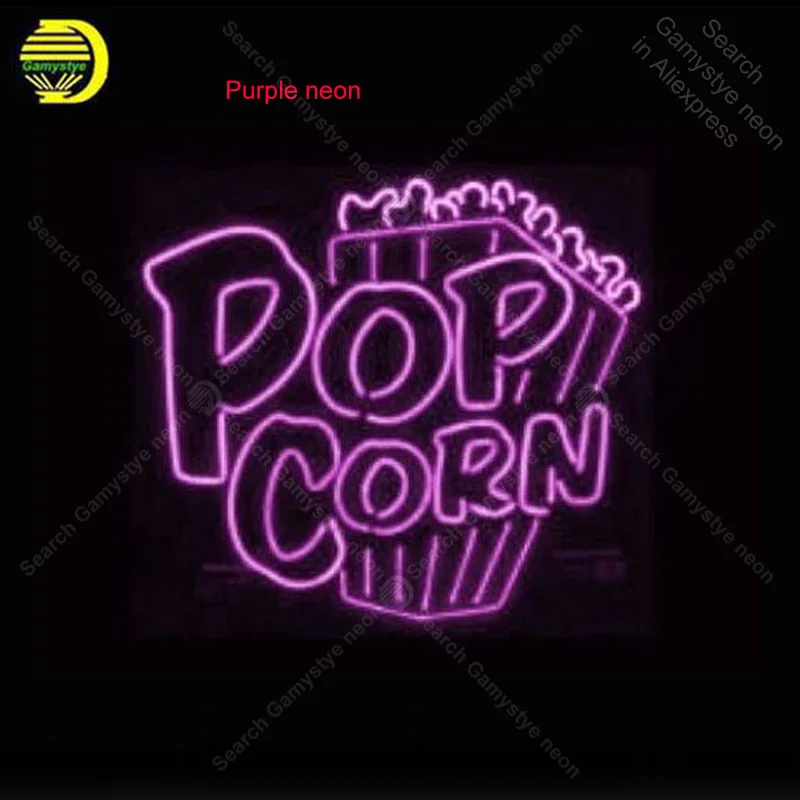 

Pop Corn Neon Sign Bulb Handcrafted Iconic Sign Custom Beer Light Neon Art Lamps Sign store display advertise enseigne lumine