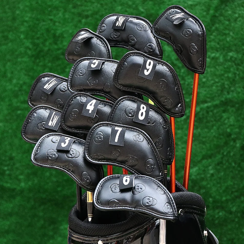 Чехол Champkey Monster Skull Golf с железной головкой из 12 шт.(3~ 9, A, P, S, L, L)-черный зеленый цвет чехол для головы Golf Iron