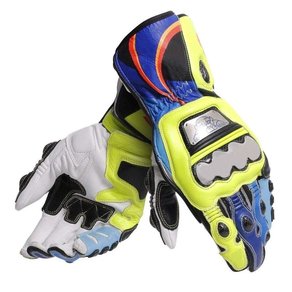 Мотоциклетные перчатки GP Dain цельнометаллические для мотогонок Реплика 6 Росси из