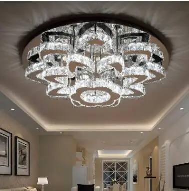 LED ceiling lamp living room crystal round simple modern atmosphere remote control color bedroom | Освещение