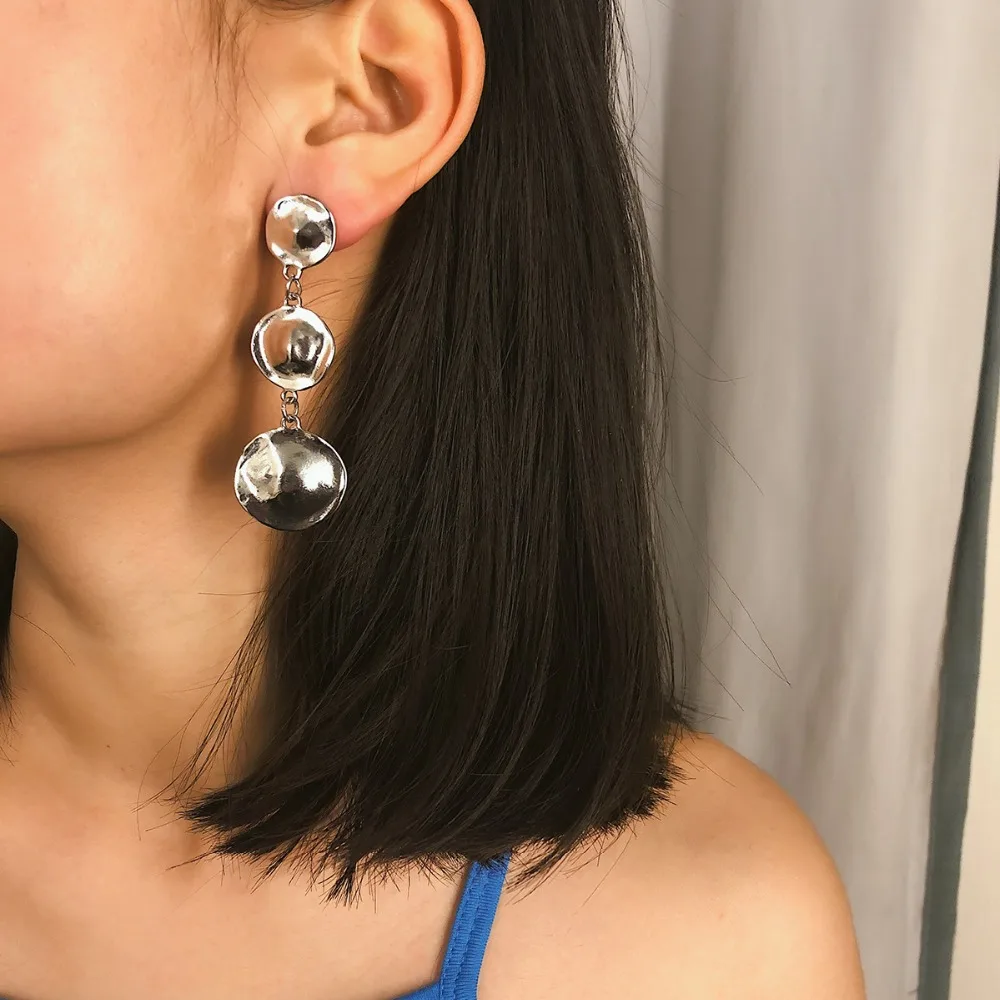Elegant jump ring Irregular round dangler eardrop Earrings Wedding Cocktail party jewelry Mother's Day GirlFriend Gift Brincos |