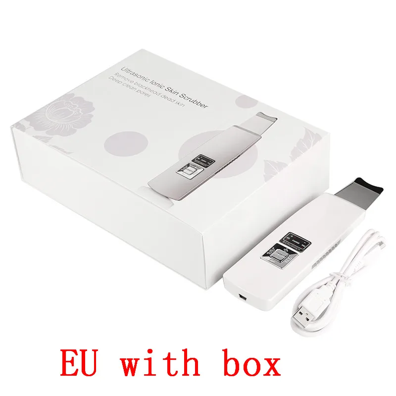 Upgraded with box 2 типа ультразвуковая машина для глубокой очистки кожи лица пилинг удаляет грязь черные точки уменьшает морщины и отбеливает лифтинг Прямая поставка - Цвет: Upgraded with box