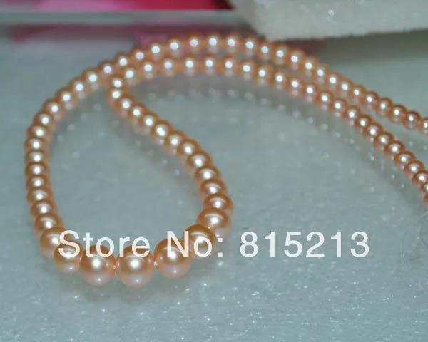 wb 00150 Outstanding Natural Rare pink AA++ 4.5-9mm round Turriform freshwater pearl | Украшения и аксессуары