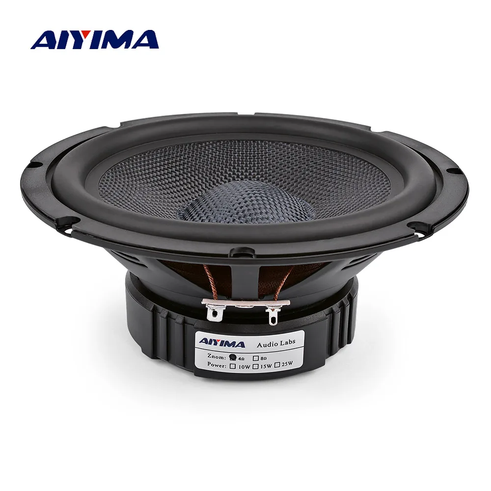 

AIYIMA 1Pcs 6.5 Inch Midrange Bass Sound Speaker 4 8 Ohm 40W Glass Fiber Woofer Audio Loudspeaker DIY Home Theater Bookshelf