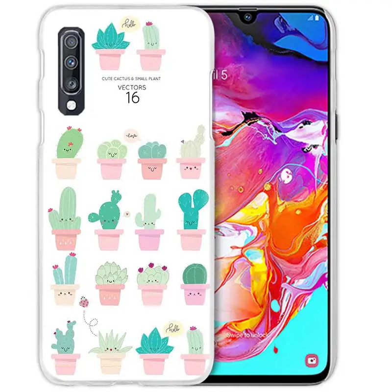 Кактус Винтаж цветок чехол для samsung Galaxy A50 A70 A20e A60 A40 A30 A20 A10 A8 A6 плюс A9 A7 жесткий чехол для телефона из поликарбоната с Coque