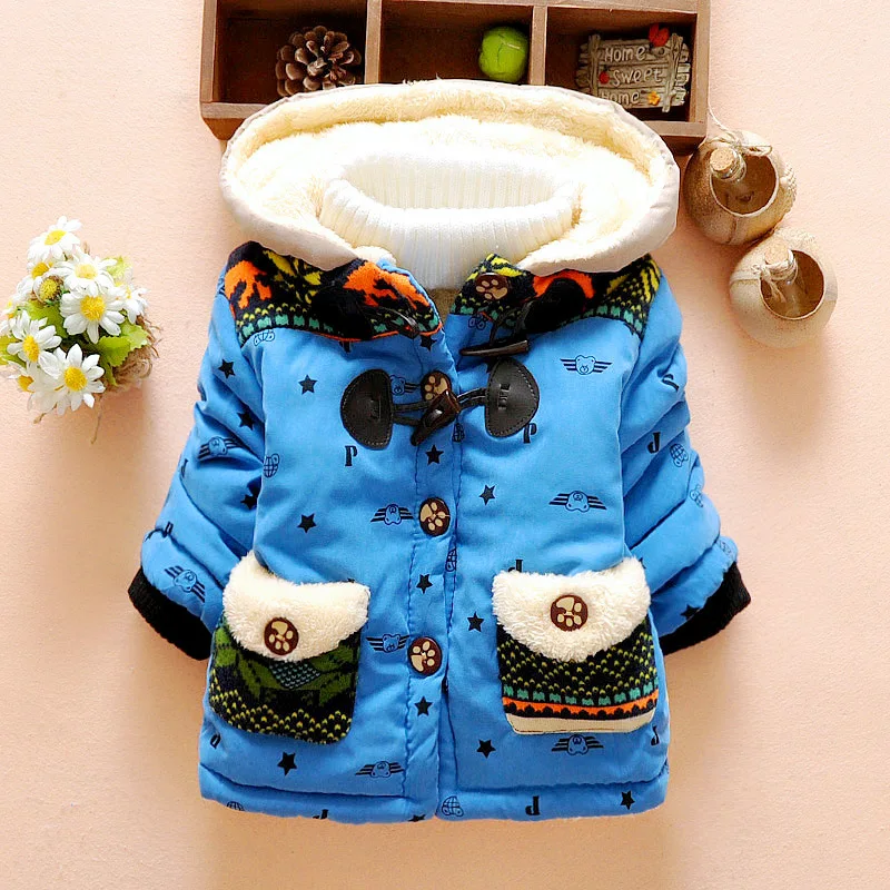 Retail Baby Boys Elephant Winter Coat Children Outerwear Kids Cotton Thick Warm Hoodies Jacket Girls Clothing In Stock | Детская одежда