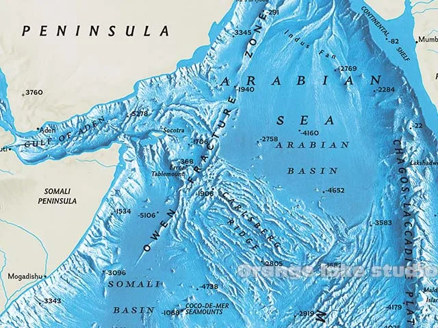 

Large HD Indian Ocean Map Classrooms Office Home Decoration Detailed Antique Poster Wall Chart Cotton cloth Canvas Painting