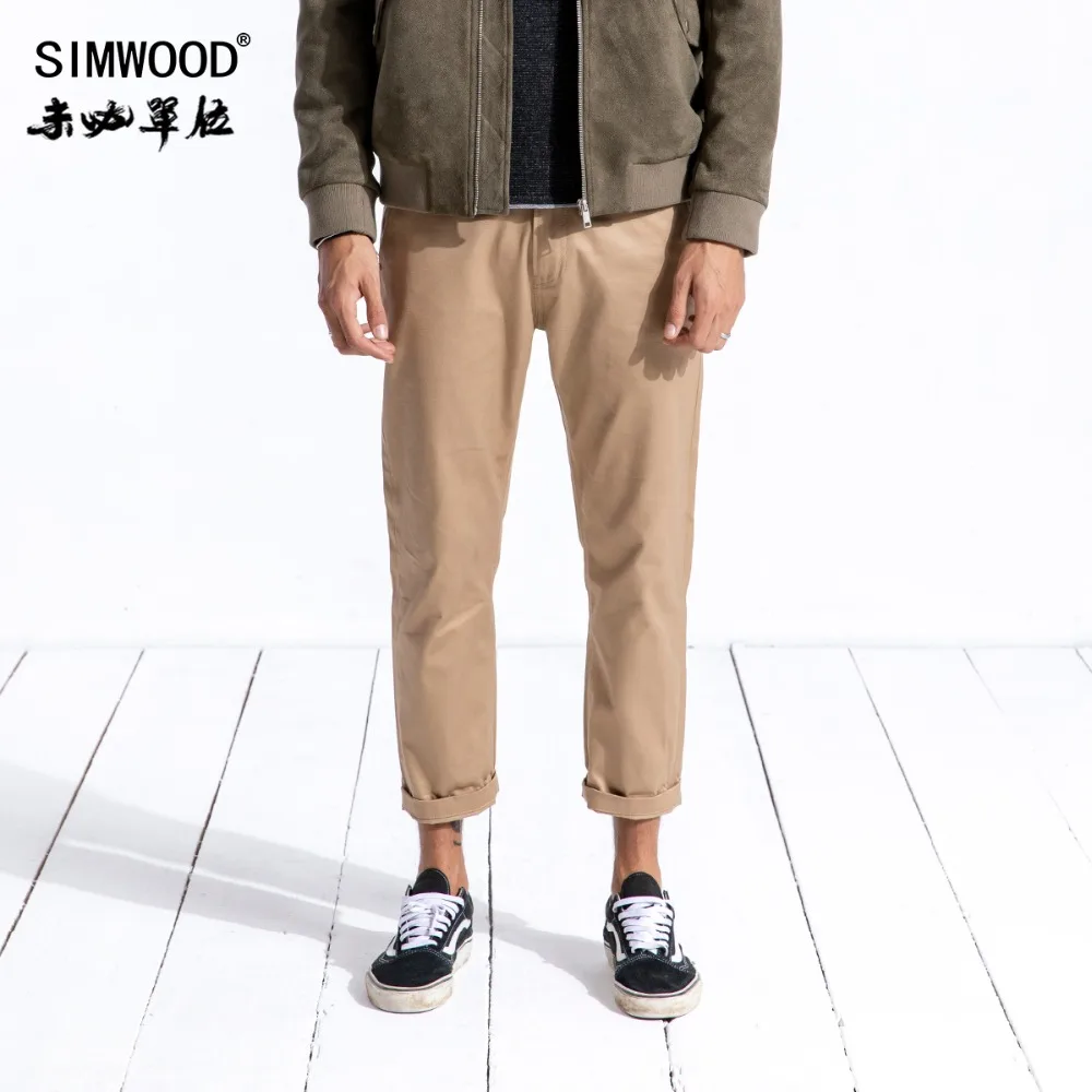 Мужские повседневные брюки SIMWOOD штаны длиной до щиколотки 2019 из 100% хлопка