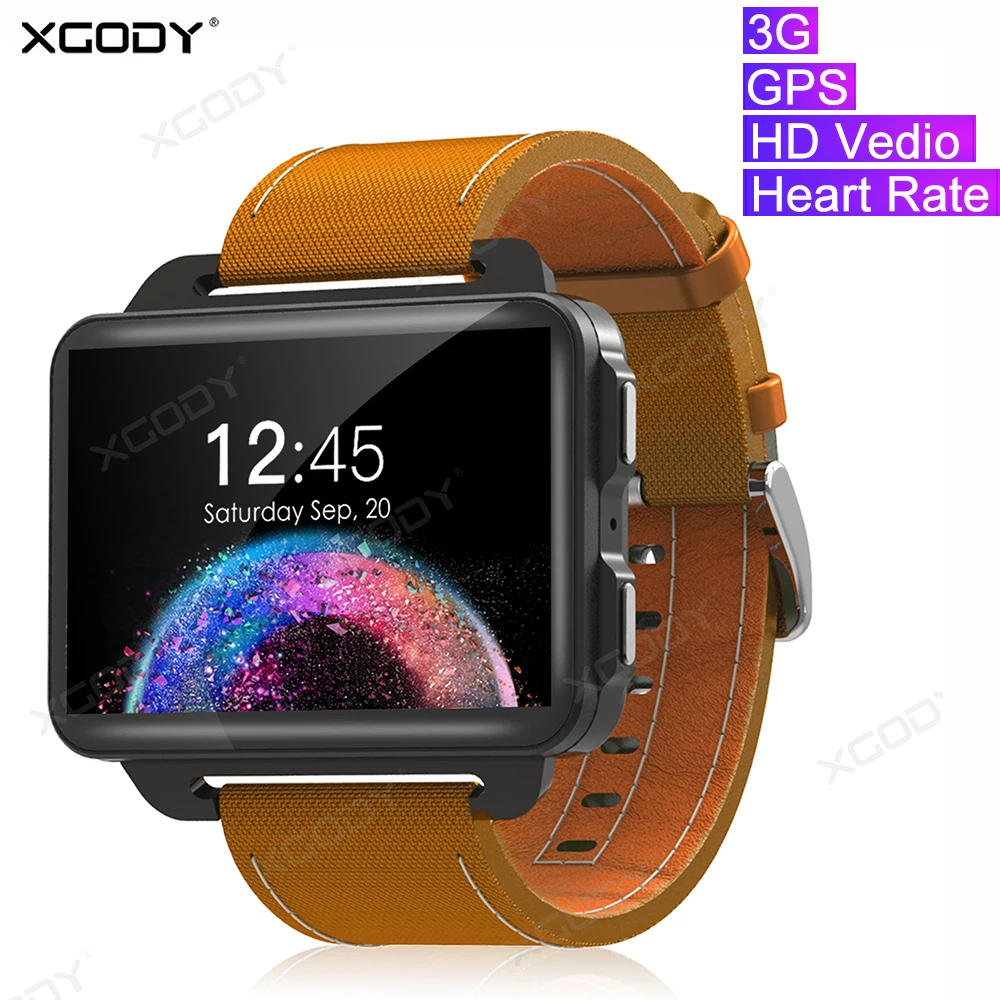 XGODY DM99 3g HD видео Смарт часы 1200 мАч мужские Супер экран gps Wi Fi Bluetooth фитнес браслет